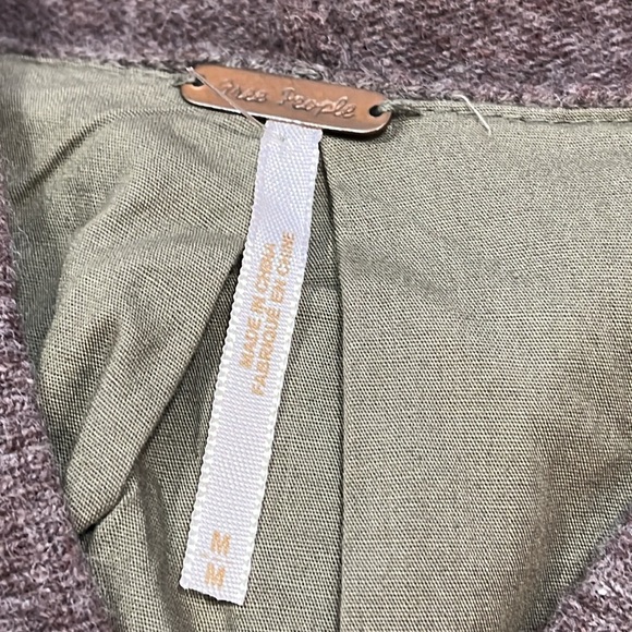 Free People brown Princess Toggle CableKnit Lambswool nylon Sweater Coat jacket - Picture 5 of 16